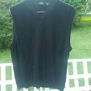 Izod Men's Black Argyle Sweater Vest XL